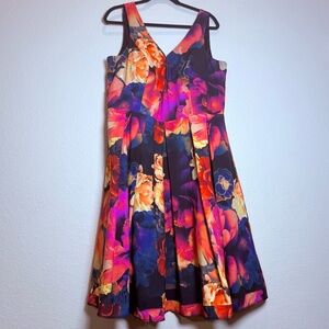 City Chic Secret Garden Dress size M/18